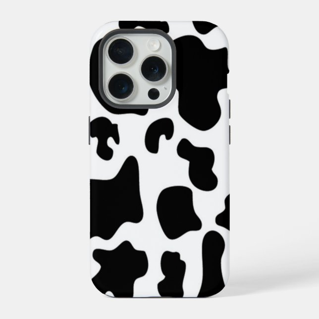 Schwarz-Weiß-Kuh iPhone 15 Pro Hülle (Rückseite)