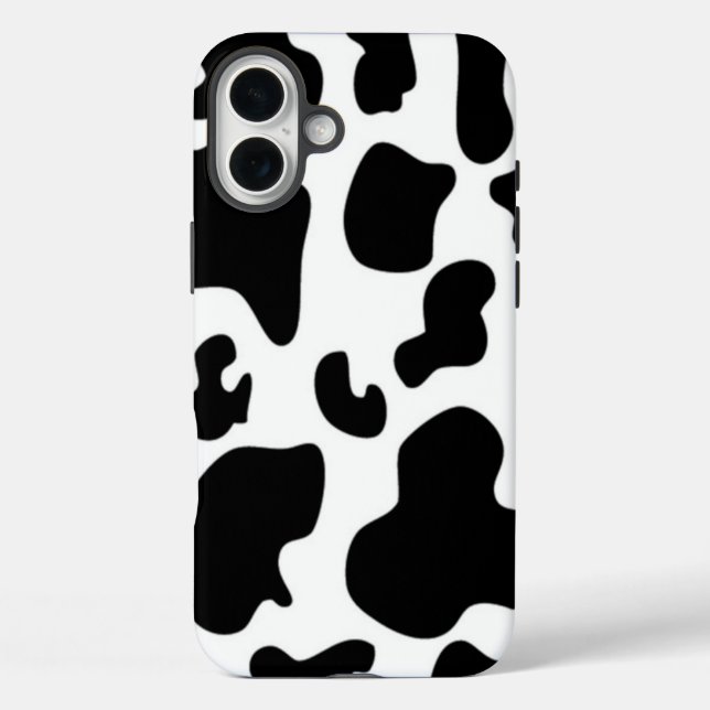 Schwarz-Weiß-Kuh iPhone 16 Plus Hülle (Rückseite)