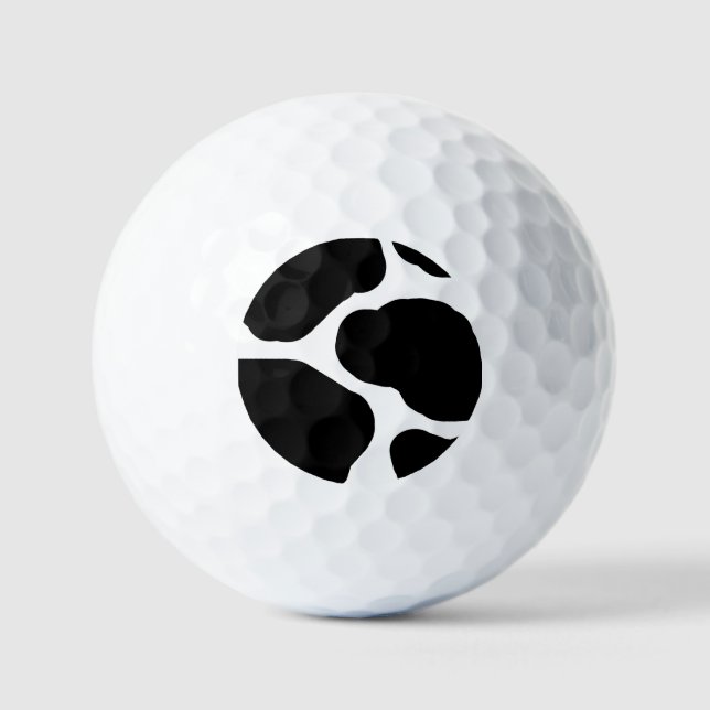Schwarz-Weiß-Kuh-Muster Golfball (Vorderseite)