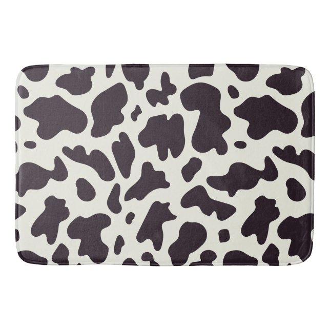 Schwarz-Weiß-Kuh-Muster Print Badematte (Vorderseite)