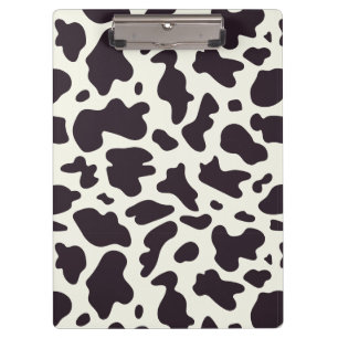 Schwarz-Weiß-Kuh-Muster Print Klemmbrett