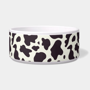 Schwarz-Weiß-Kuh-Muster Print Napf