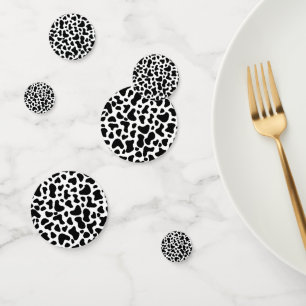 Schwarz-Weiß-Kuh Print Birthday Konfetti