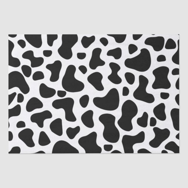 Schwarz-Weiß-Kuh Print Birthday Seidenpapier (Vorderseite)