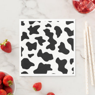 Schwarz-Weiß-Kuh Print Farm Barthday Party Serviette