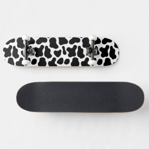 Schwarz-Weiß-Kuh Skateboard