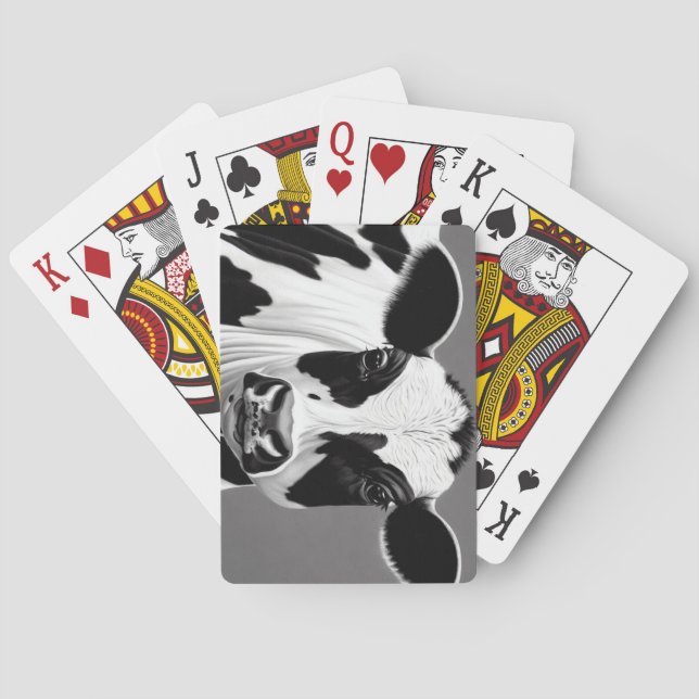 Schwarz-Weiß-Kuh Spielkarten (Rückseite)