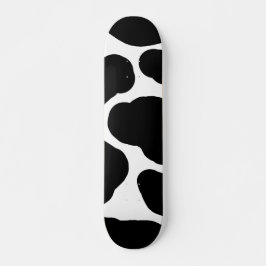 Schwarz-Weiß-Kuh-Spots Minimalistisch Skateboard
