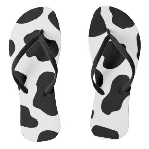 Schwarz Weiß Kuhdruck  Flip Flops