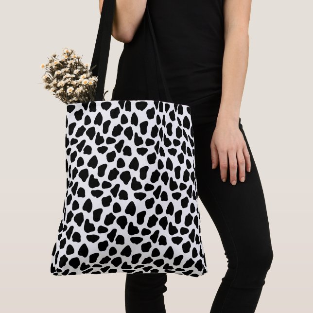 Schwarz-Weiß-Kuhdruck Tasche (Von Nahem)