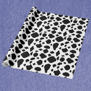 Schwarz-Weiß-Kuhdruckmuster Geschenkpapier