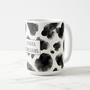 Schwarz-Weiß-Kuhdruckmuster Kaffeetasse
