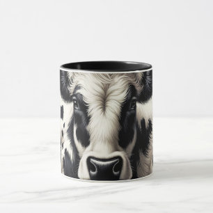 Schwarz-Weiß-Kuhlederfell-Fur-Look Tasse