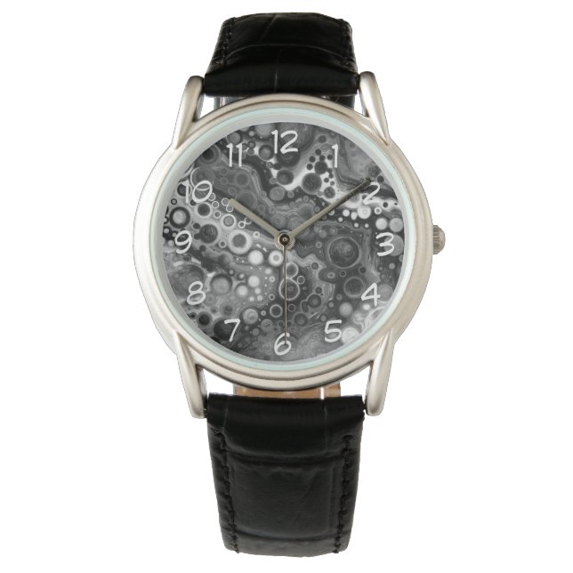 Schwarz-Weiß-Kunst Armbanduhr (Vorderseite)