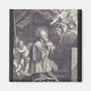 Schwarz-Weiß-Kunst des heiligen Franz von Sales Magnet