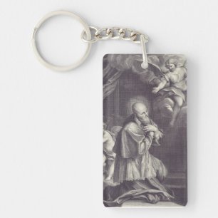 Schwarz-Weiß-Kunst des Heiligen Franz von Sales Schlüsselanhänger