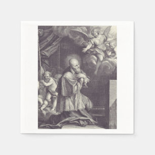 Schwarz-Weiß-Kunst des Heiligen Franz von Sales Serviette