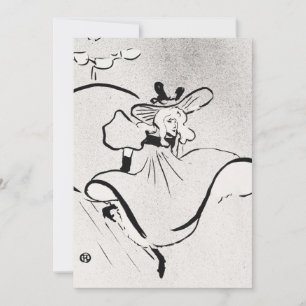 Schwarz-Weiß-Kunst Jane Avril von Toulouse Lautrec Einladung
