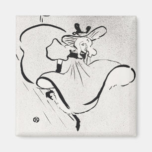 Schwarz-Weiß-Kunst Jane Avril von Toulouse Lautrec Magnet