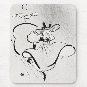 Schwarz-Weiß-Kunst Jane Avril von Toulouse Lautrec Mousepad
