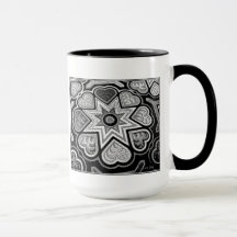 Schwarz-Weiß-Kunst Tasse