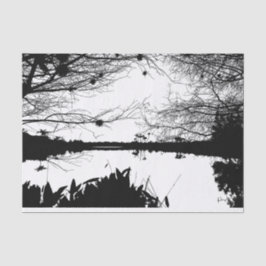 Schwarz-Weiß-Landschaft Seidenpapier