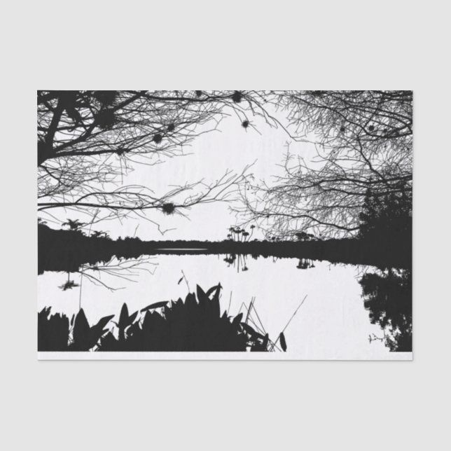Schwarz-Weiß-Landschaft Seidenpapier (Vorderseite)