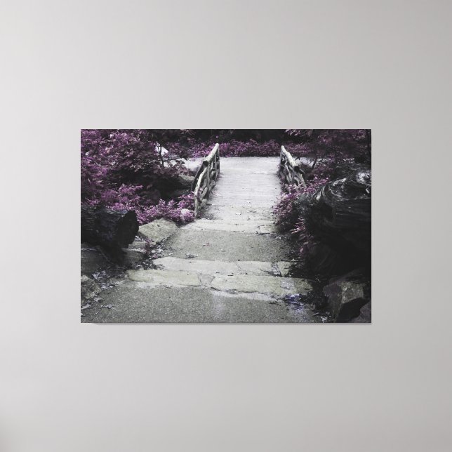 Schwarz-Weiß-Landschaftsbrücke Foto Leinwanddruck (Vorderseite)