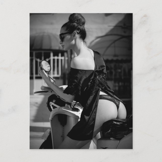 Schwarz-Weiß-Lebkuchen Postkarte (Vorderseite)