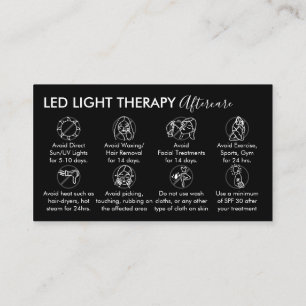 Schwarz-Weiß-LED-Lichttherapie-Nachbehandlung Visitenkarte