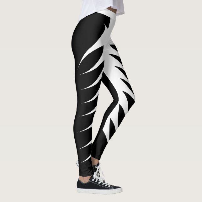 Schwarz-Weiß-Leggings Leggings (Rechts)