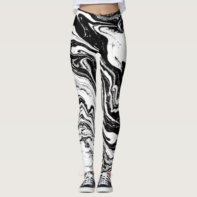 Schwarz-Weiß-Leggings Leggings (Vorderseite)