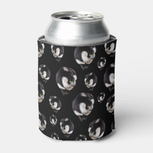 Schwarz-weiß Lemurs Stubby Can Cooler Holder Dosenkühler