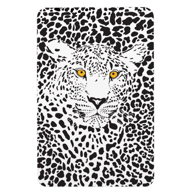 Schwarz-Weiß-Leopard in Punktmuster Magnet (Vertikal)