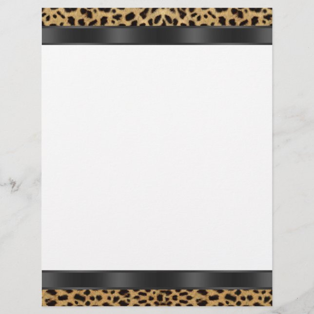 Schwarz-weiß Leopard Letterhead (Vorderseite)