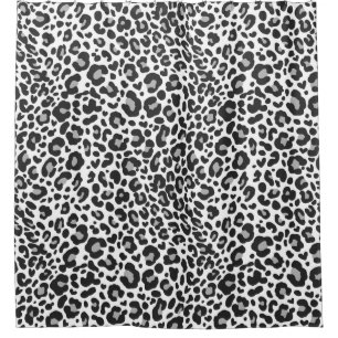 Schwarz-Weiß-Leopardenmuster Duschvorhang