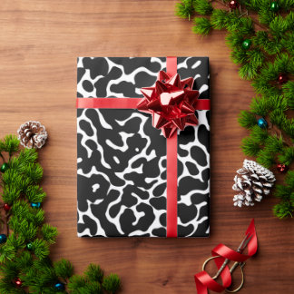 Schwarz-Weiß-Leopardenmuster Geschenkpapier