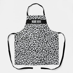 Schwarz-Weiß-Leopardenmuster Schürze