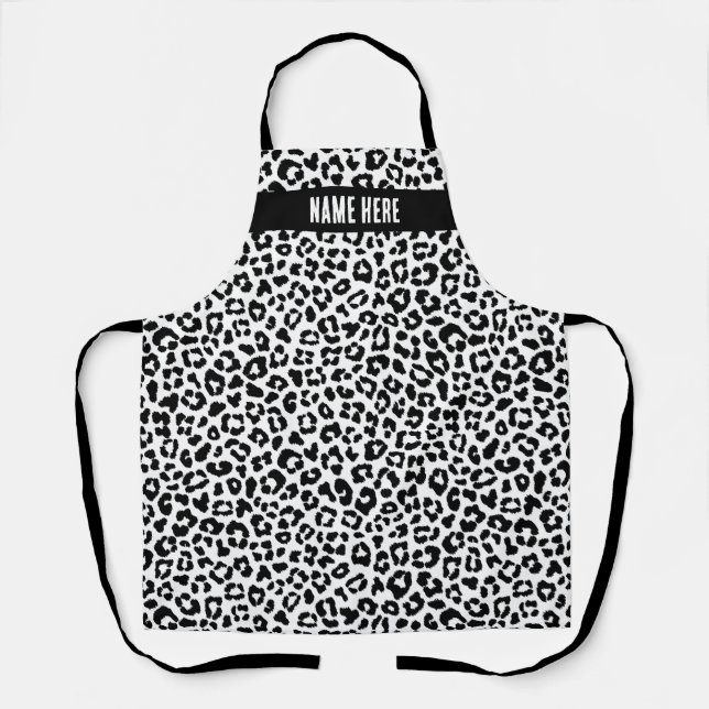 Schwarz-Weiß-Leopardenmuster Schürze (Vorderseite)
