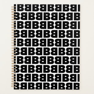 Schwarz-Weiß-Letter-B-Muster Alphabet Planer