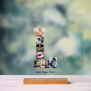 Schwarz-Weiß-Letter-L-FotoCollage Acrylschild