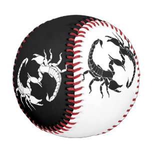 Schwarz-Weiß-Letter S - Design der Skorpion Baseball