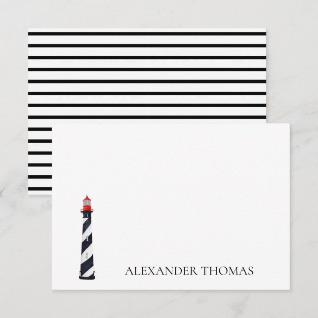 Schwarz-Weiß-Leuchtturm an der Küste (Vorne/Hinten)