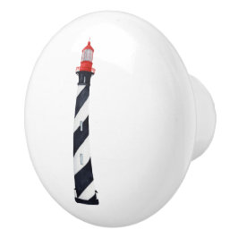 Schwarz-Weiß-Leuchtturm Keramikknauf