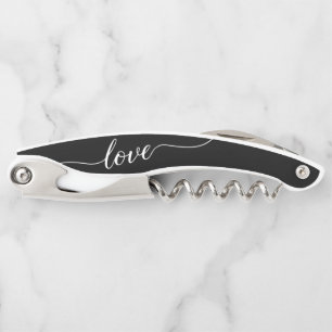 Schwarz-Weiß-Liebe Danke Gastgeschenk Hochzeit Kellnermesser