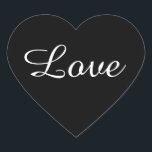 Schwarz-Weiß-Liebe-Heart-Aufkleber, Gastgeschenk H Herz-Aufkleber<br><div class="desc">Schick-und elegante schwarze Herzklopfen mit Liebe in Weiß. Perfekte Aufkleber für die Gastgeschenk Hochzeit. Sie können dies als Vorlage verwenden und die Texterscheinung und Texterscheinung ändern sowie das Schwarz in eine beliebige Farbe ändern.</div>