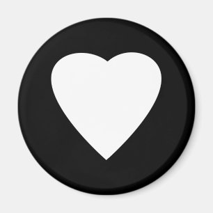Schwarz-Weiß-Liebe Herzdesign. Magnet