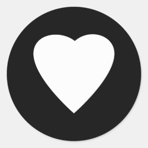 Schwarz-Weiß-Liebe Herzdesign. Runder Aufkleber