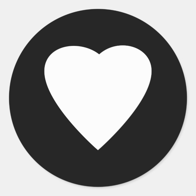 Schwarz-Weiß-Liebe Herzdesign. Runder Aufkleber (Vorderseite)