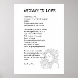 Schwarz-Weiß-Liebe in Gedicht-Wandkunst Poster